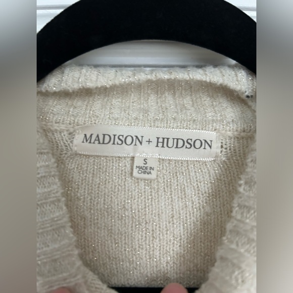 NWT Madison + Hudson Sparkly Cream Sweater Size Small - Picture 8 of 11